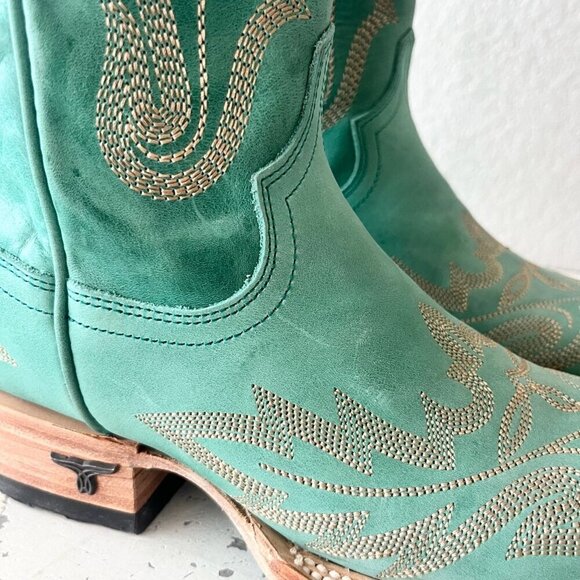 NEW Lane Saratoga Womens Square Toe Cowboy Boots 5.5 Turquoise Western Cowgirl - Picture 3 of 13